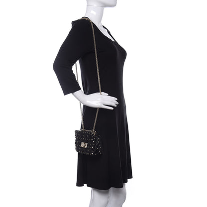 Valentino Garavani Nappa Micro Rockstud Spike Shoulder Bag Black 2 of 8