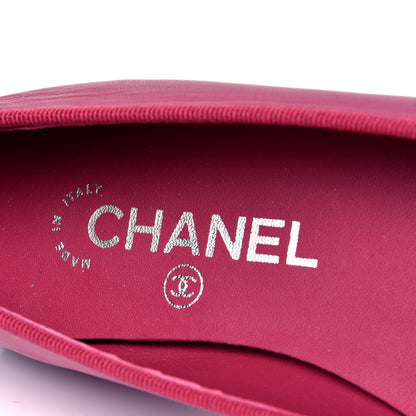 Chanel Goatskin Cap Toe CC Ballerina Flats 35.5 Bright Pink 6 of 6