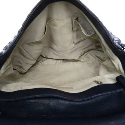 Chanel Washed Lambskin Quilted Chain Around Maxi Flap Dark Navy Blue 5 of 9