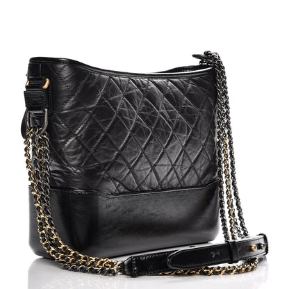 Chanel Aged Calfskin Quilted Medium Gabrielle Hobo Black 3 of 9