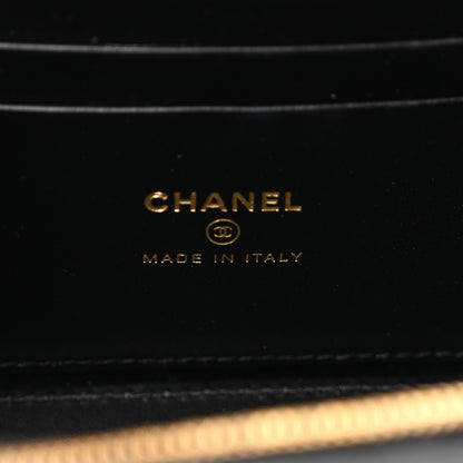 Chanel Calfskin Crocodile Embossed Exoticoco Small Top Handle Vanity Case With Chain Black 5 of 10
