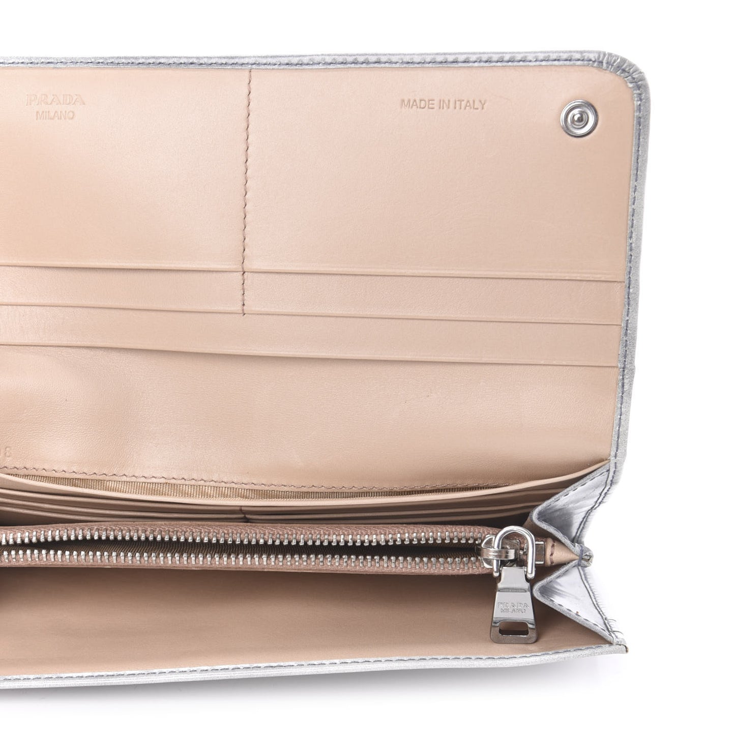 Spazzolato Tria Continental Flap Wallet Grigio