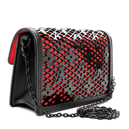 Louis Vuitton Patent Calfskin Laced Monogram Dauphine Chain Wallet Black 3 of 10