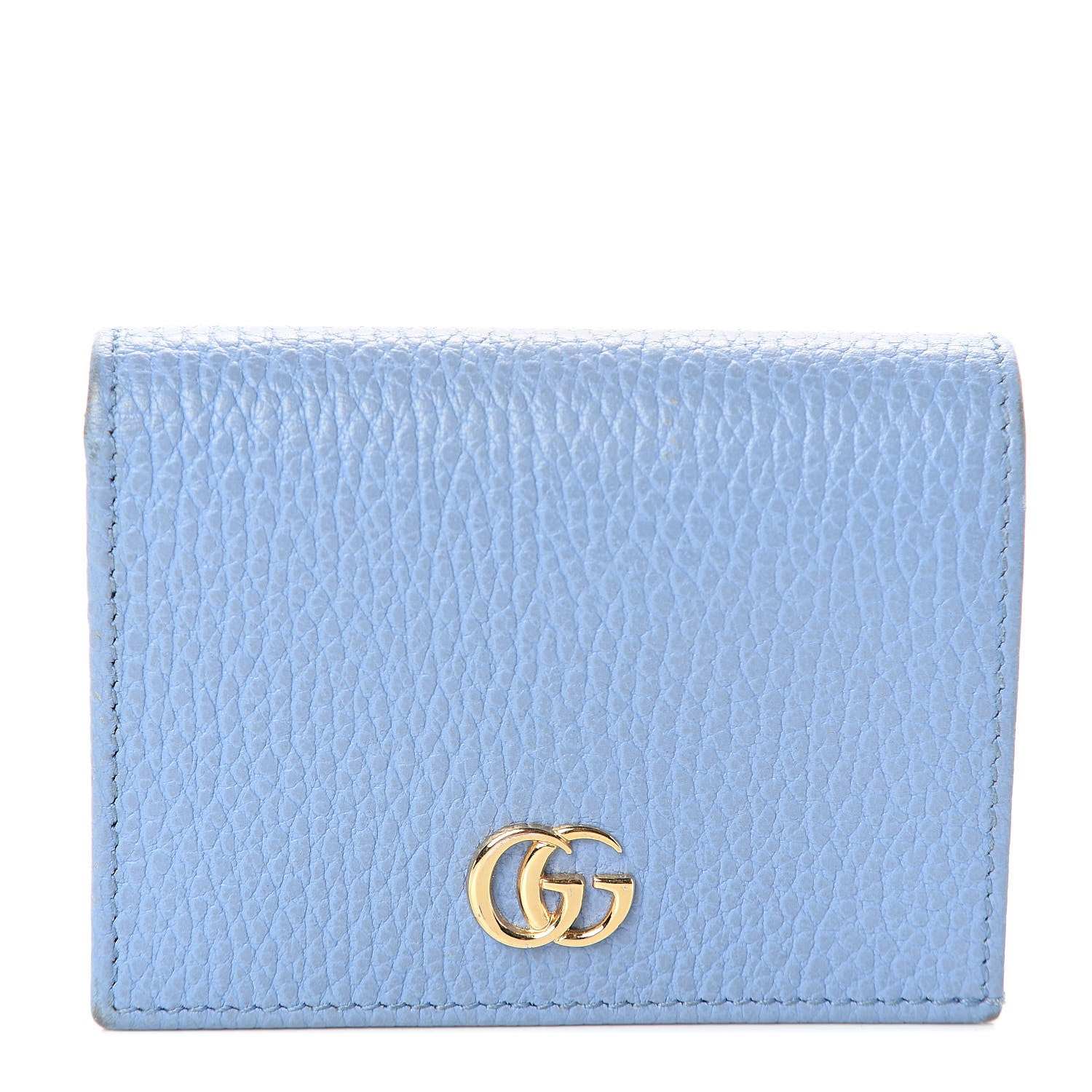 Gucci Dollar Calfskin GG Marmont Card Case Clear Sky Blue 1 of 9