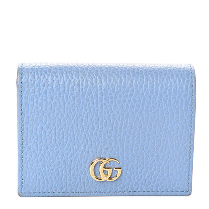 Gucci Dollar Calfskin GG Marmont Card Case Clear Sky Blue 1 of 9