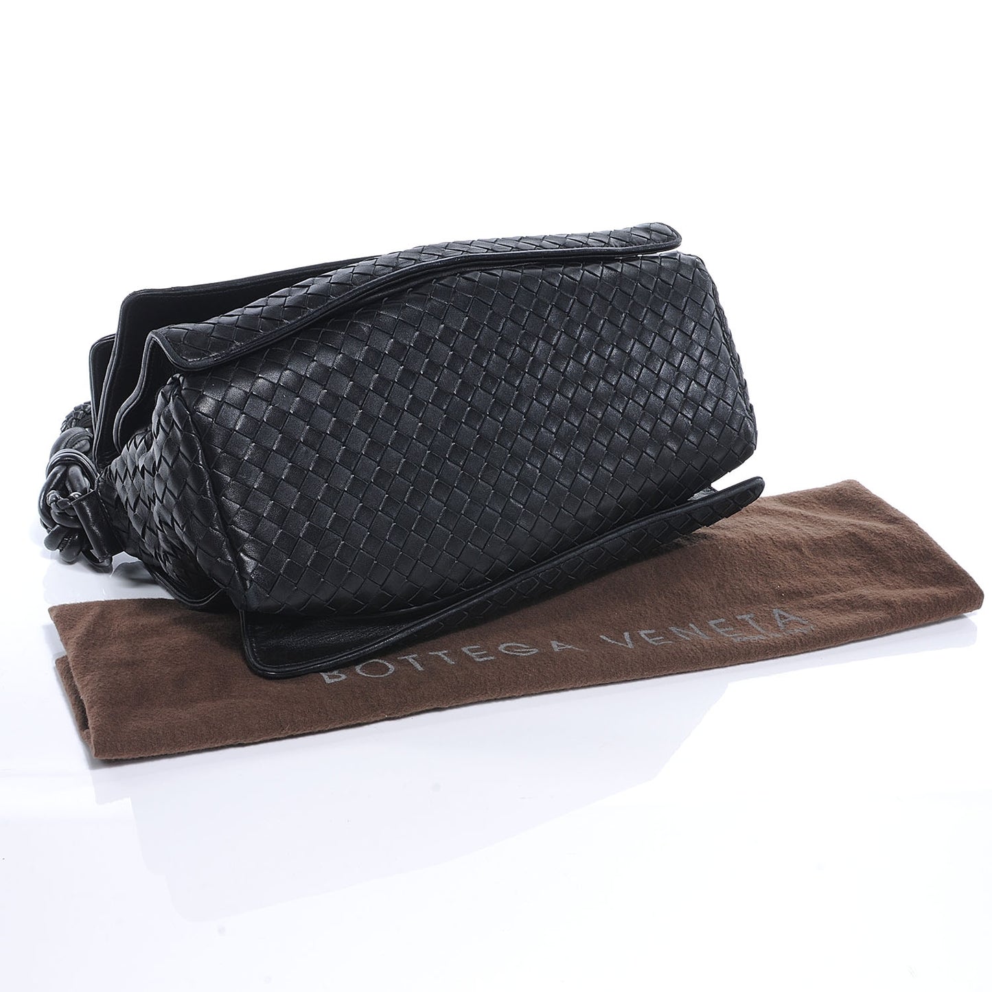 Nappa Intrecciato Flap Bag Nero