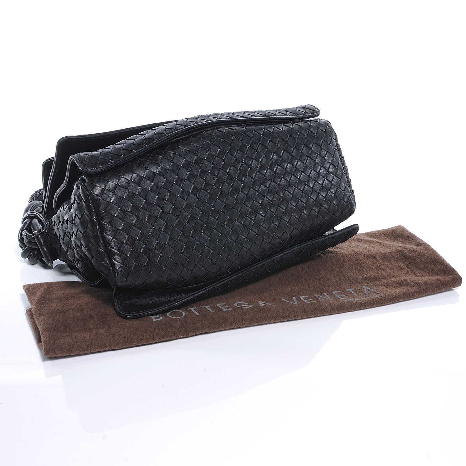 Bottega Veneta Nappa Intrecciato Flap Bag Nero 4 of 8
