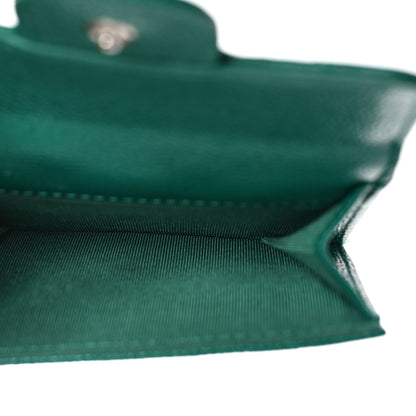 Chanel Caviar Quilted Double Flap Wallet Green 5 of 11