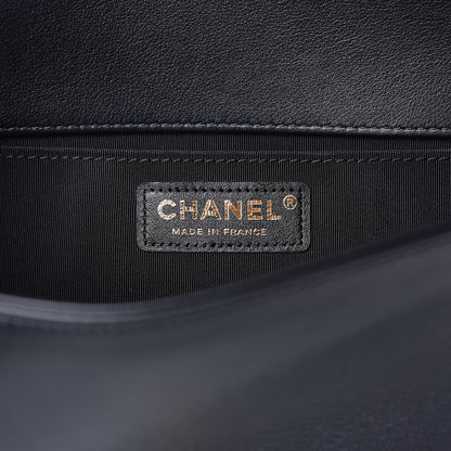 Chanel Calfskin Pearl Medium Chanel Pearls Boy Flap Black 6 of 9