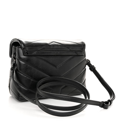 Saint Laurent Calfskin Y Quilted Monogram Monochrome Toy Loulou Crossbody Bag Black 3 of 11