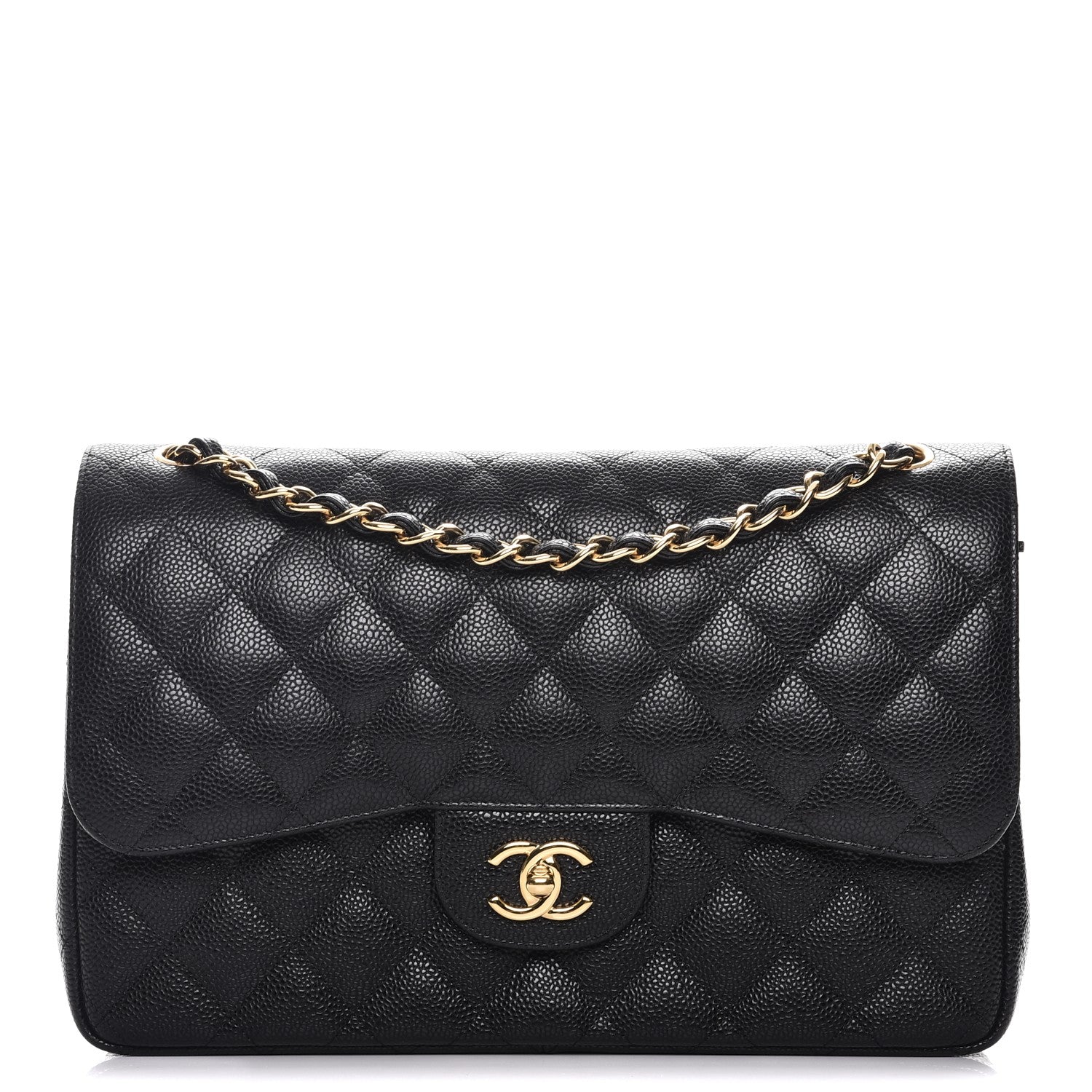 Chanel Caviar Quilted Jumbo Double Flap Black 1 of 8