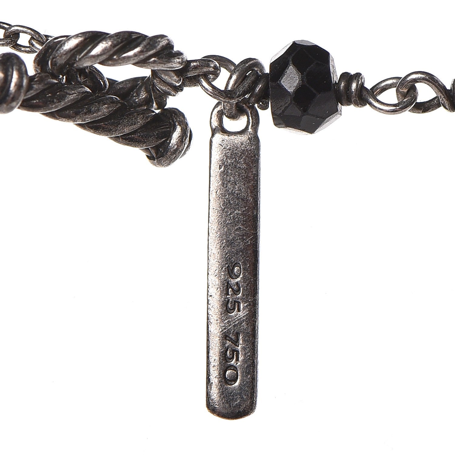 David Yurman Sterling Silver 18K Yellow Gold Hematine Black Onyx Rubelite Bijoux Necklace 6 of 7