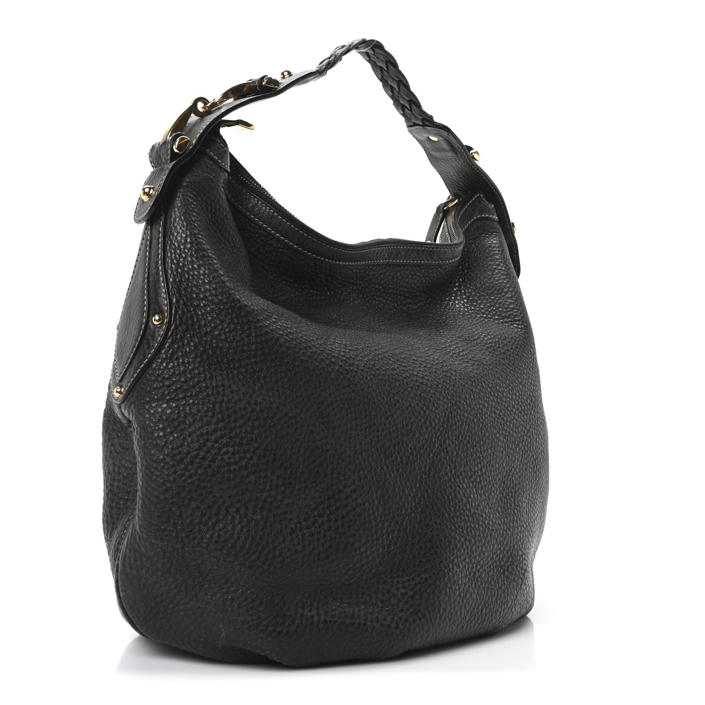 Pebbled Calfskin Medium Pelham Hobo Black