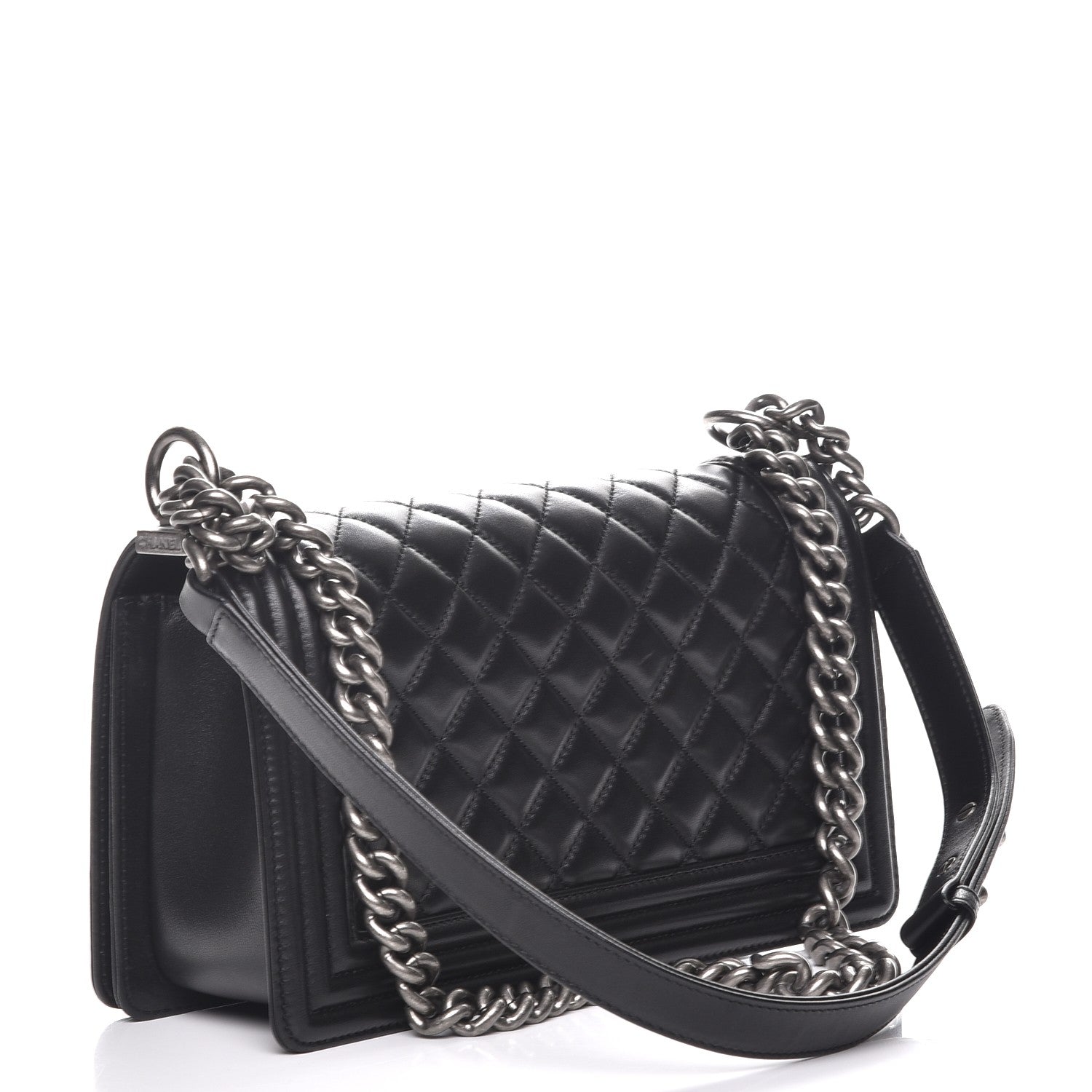 Chanel Lambskin Quilted Medium Boy Flap Black 3 of 8
