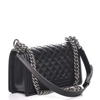 Chanel Lambskin Quilted Medium Boy Flap Black 3 of 8
