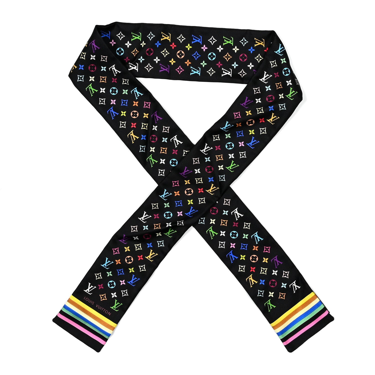 Louis Vuitton Silk Monogram Multicolor Bandeau Black 1 of 3
