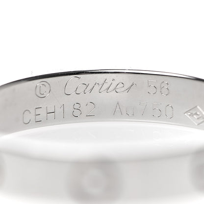 Cartier 18K White Gold 3.5mm LOVE Wedding Band Ring 56 7.5 4 of 5