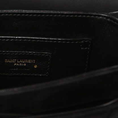 Saint Laurent Suede Quilted Monogram Small Solferino Satchel Black 6 of 9