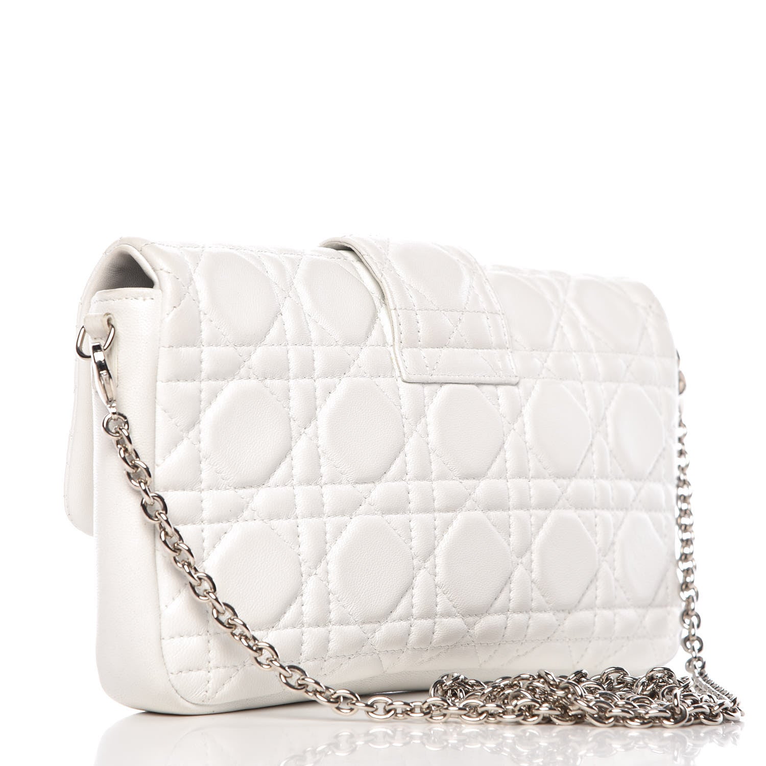 Christian Dior Lambskin Cannage New Lock Pouch White 3 of 11
