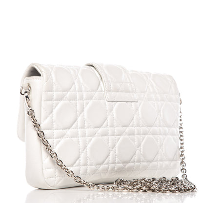 Christian Dior Lambskin Cannage New Lock Pouch White 3 of 11