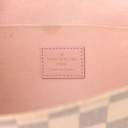 Louis Vuitton Damier Azur Pochette Felicie Chain Wallet Rose Ballerine 7 of 16