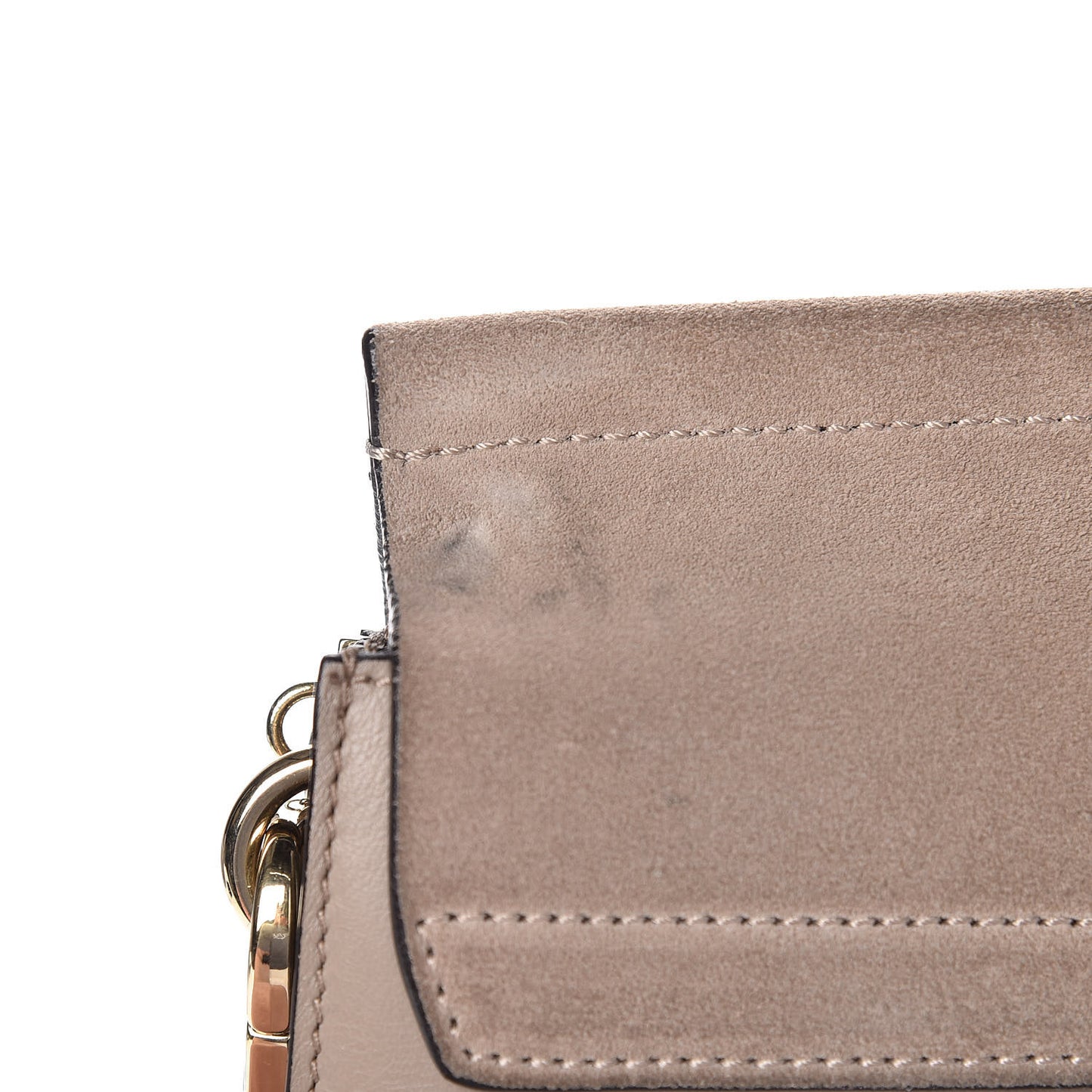 Calfskin Suede Medium Faye Shoulder Bag Motty Grey