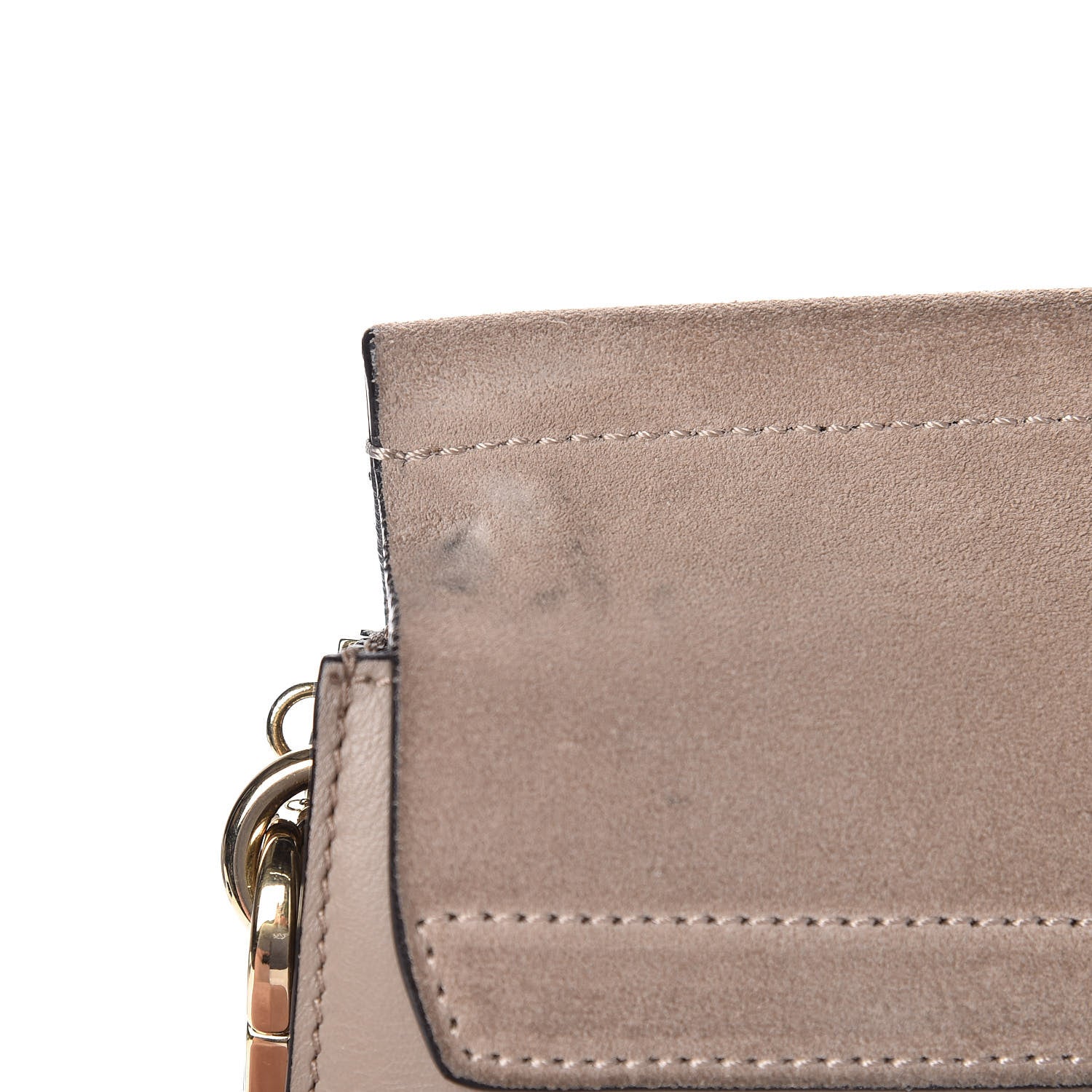 Chloe Calfskin Suede Medium Faye Shoulder Bag Motty Grey 17 of 23