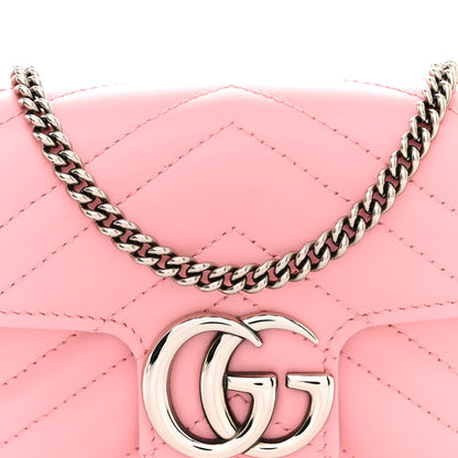 Gucci Calfskin Matelasse Super Mini GG Marmont Shoulder Bag Wild Rose 9 of 11