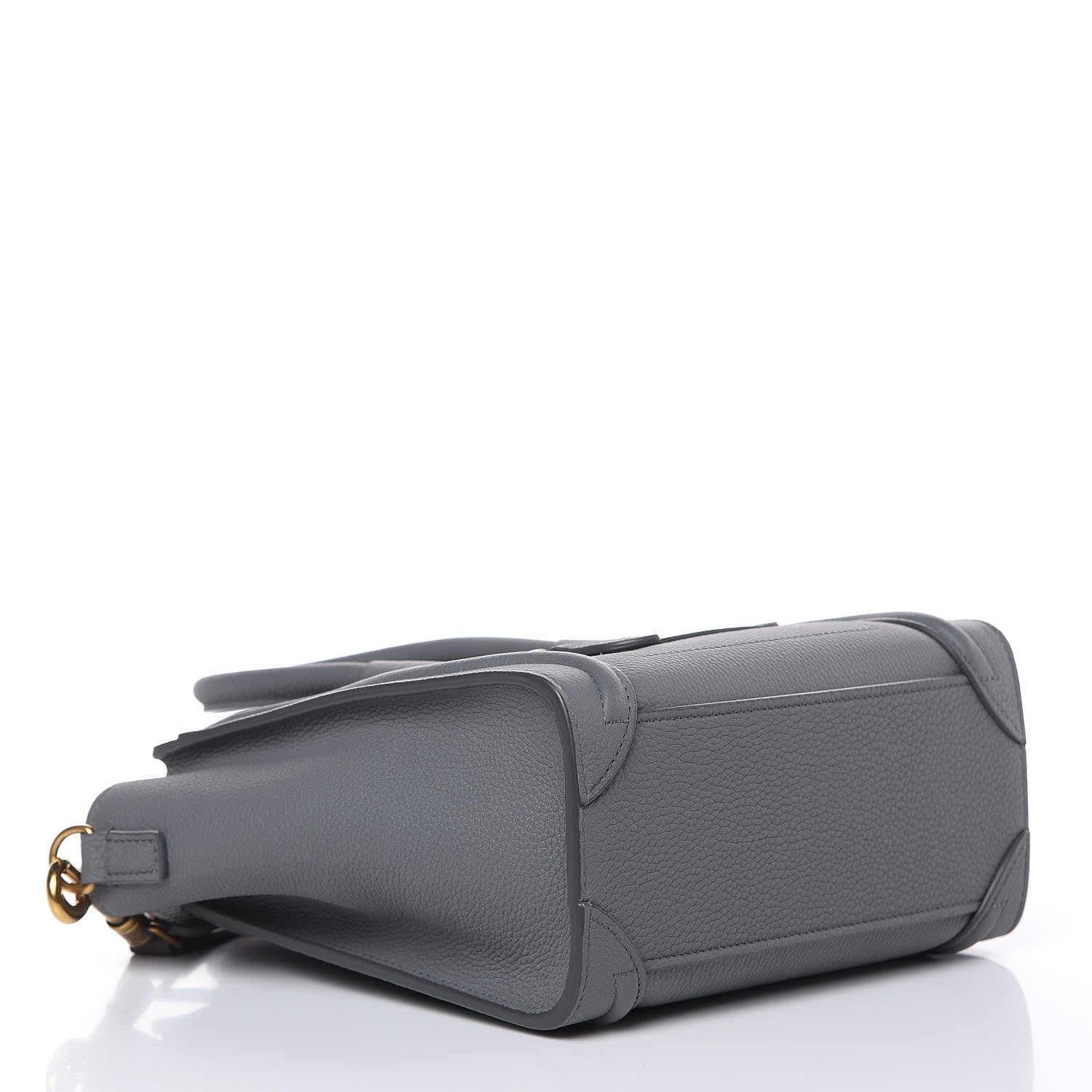 Celine Drummed Calfskin Nano Luggage Kohl 4 of 10