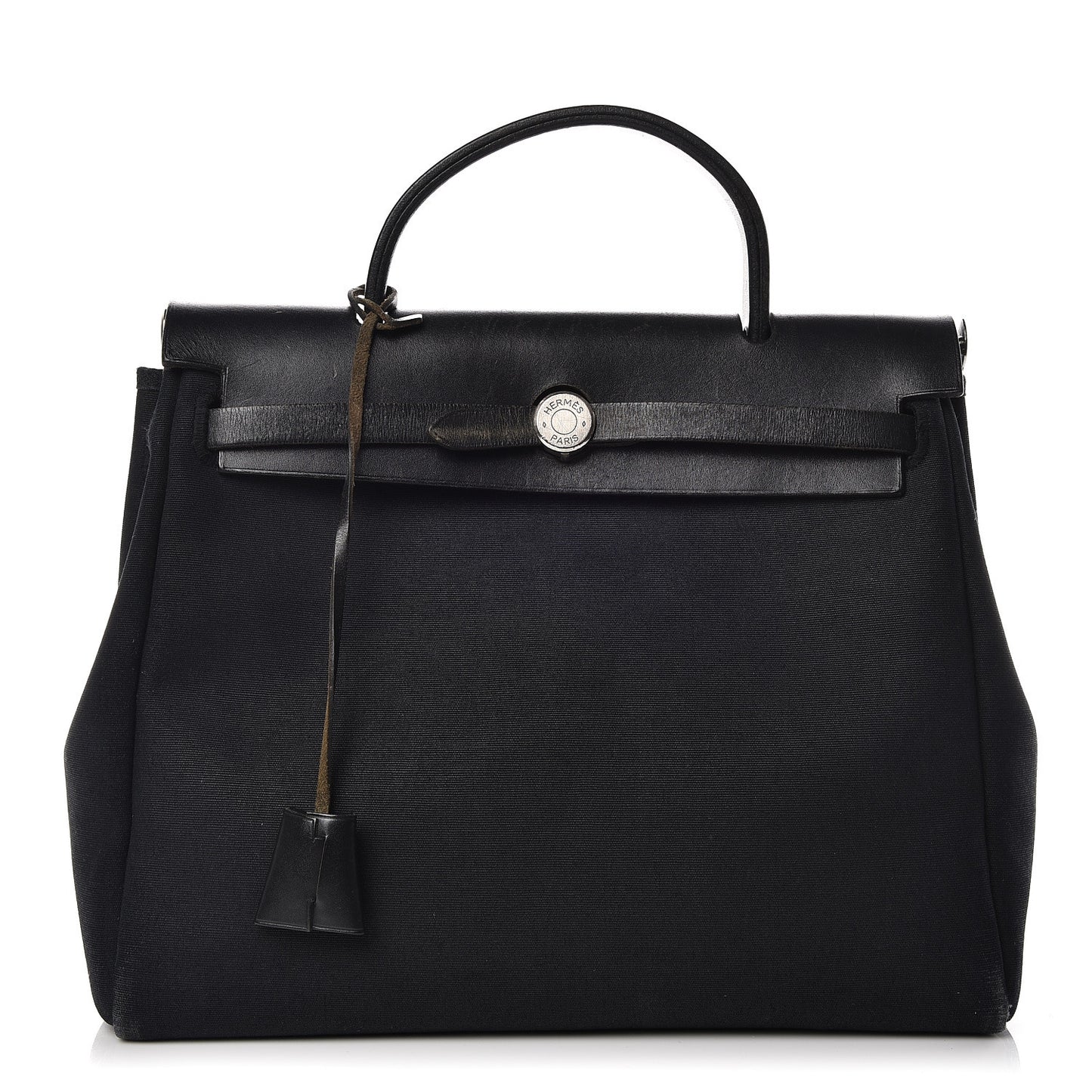 Toile Vache Calfskin Herbag 30 PM Black