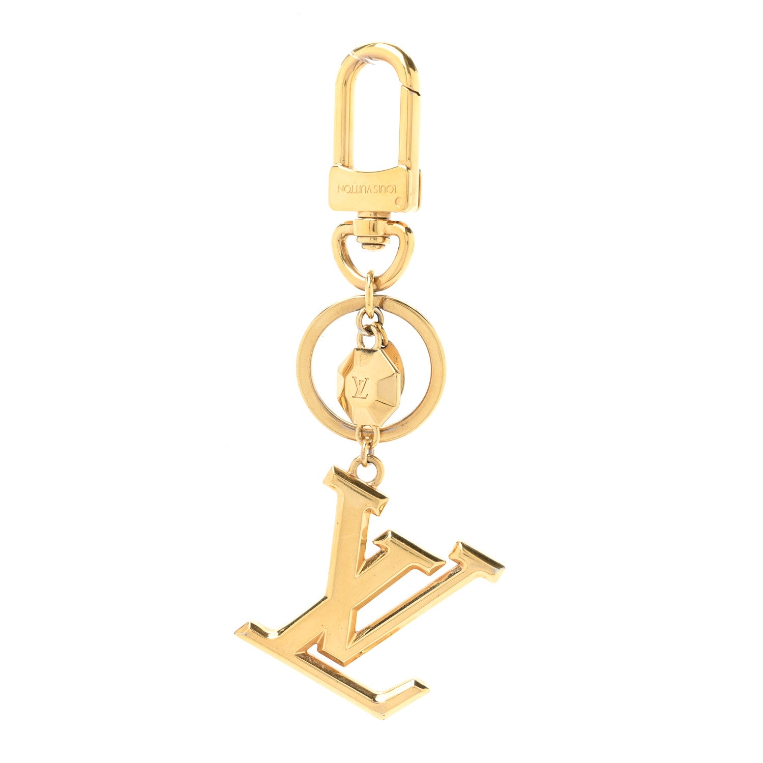 Louis Vuitton LV Facettes Bag Charm Key Holder Gold 1 of 4