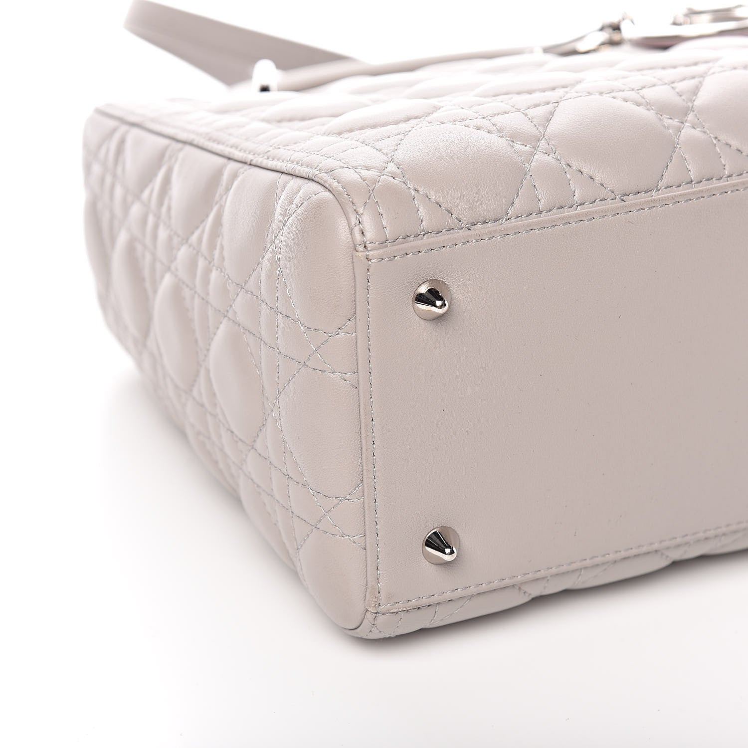 Christian Dior Lambskin Cannage Medium Lady Dior Grey 11 of 13