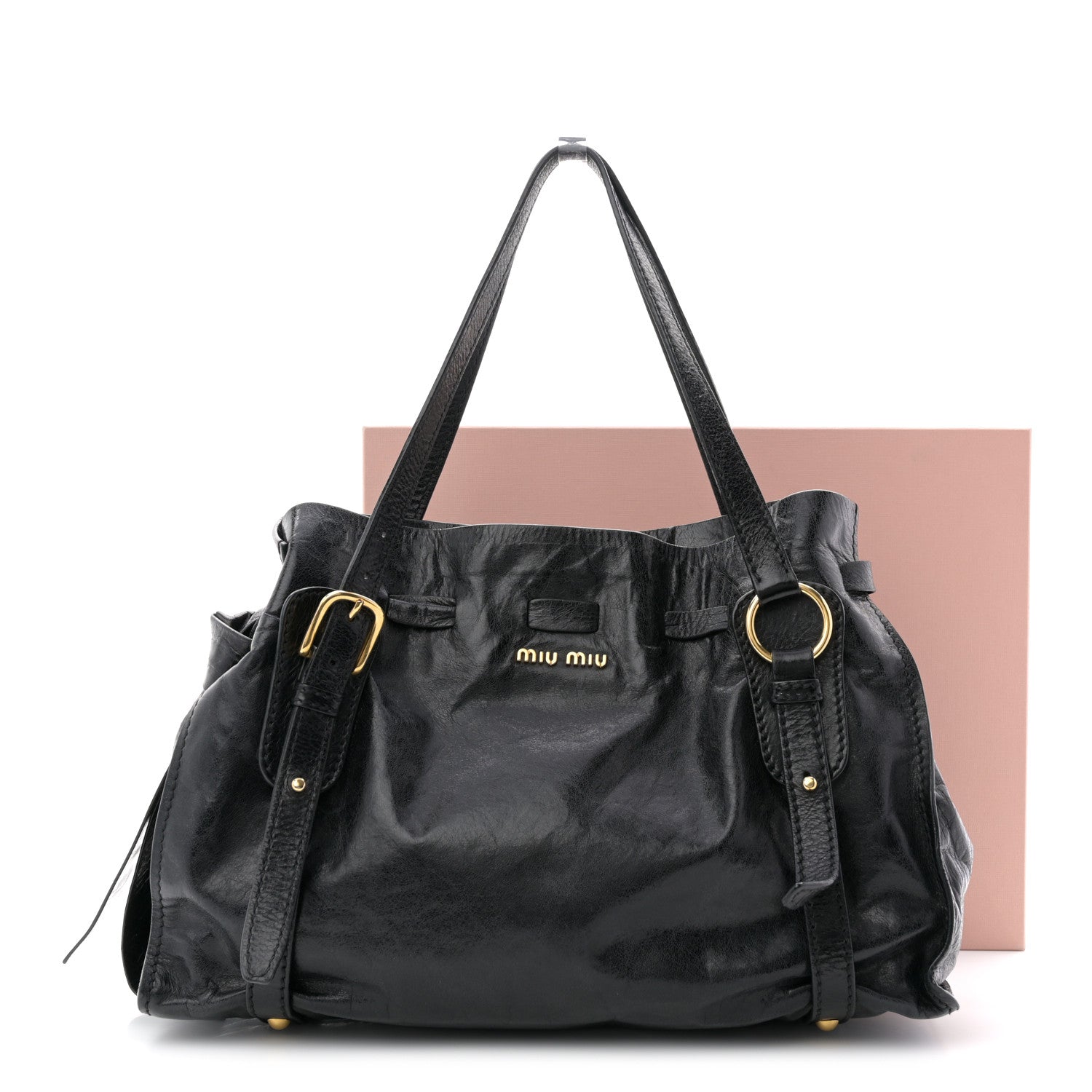 Miu Miu Vitello Lux Peggy Bow Tote Black 1819258 – FASHIONPHILE