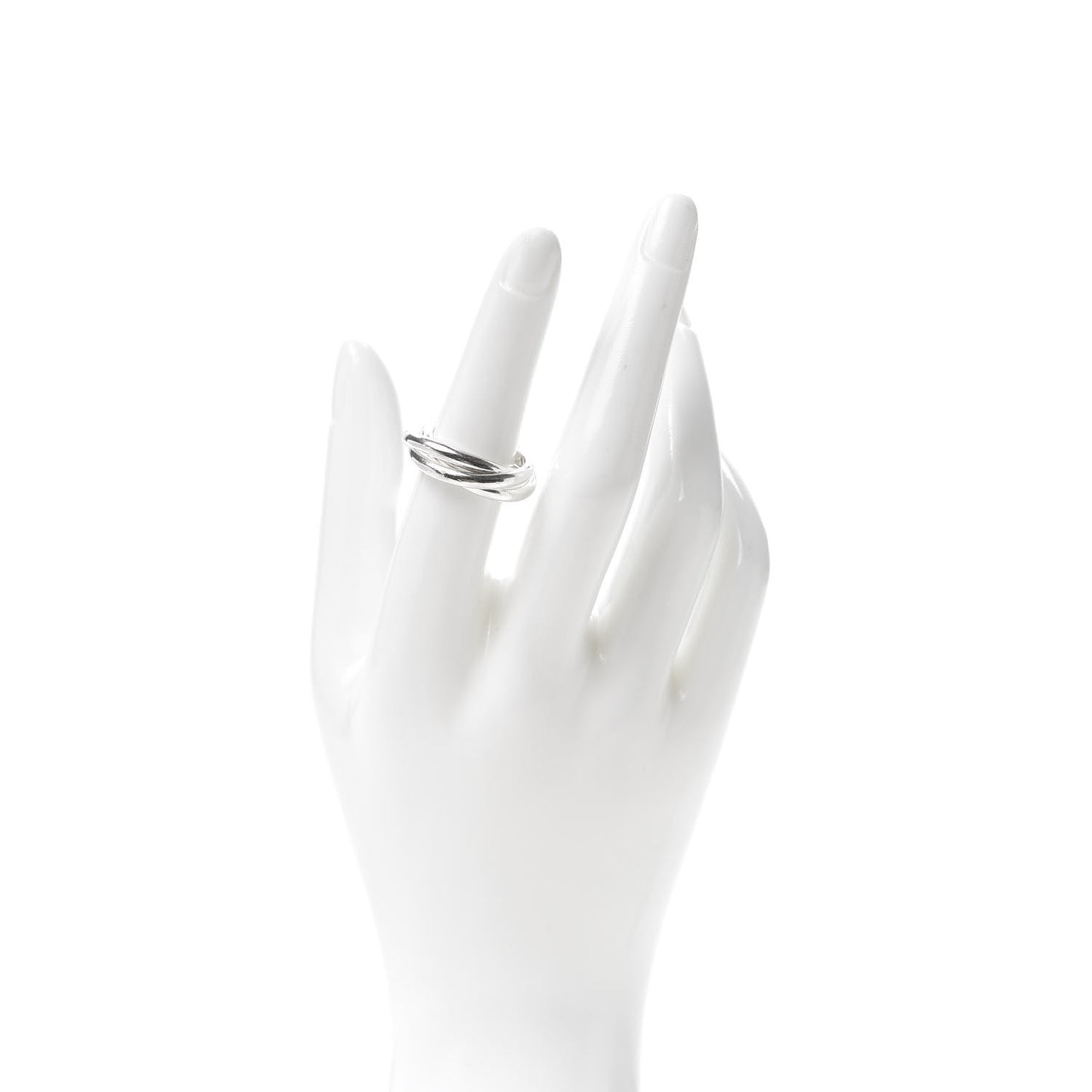 Sterling Silver Interlocking Ring 52 6