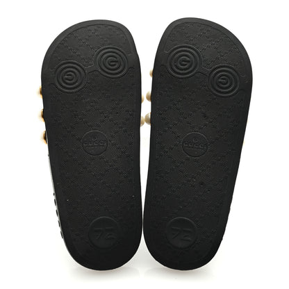 Gucci GG Supreme Monogram Pearls Slide Sandals 36 Beige 5 of 8