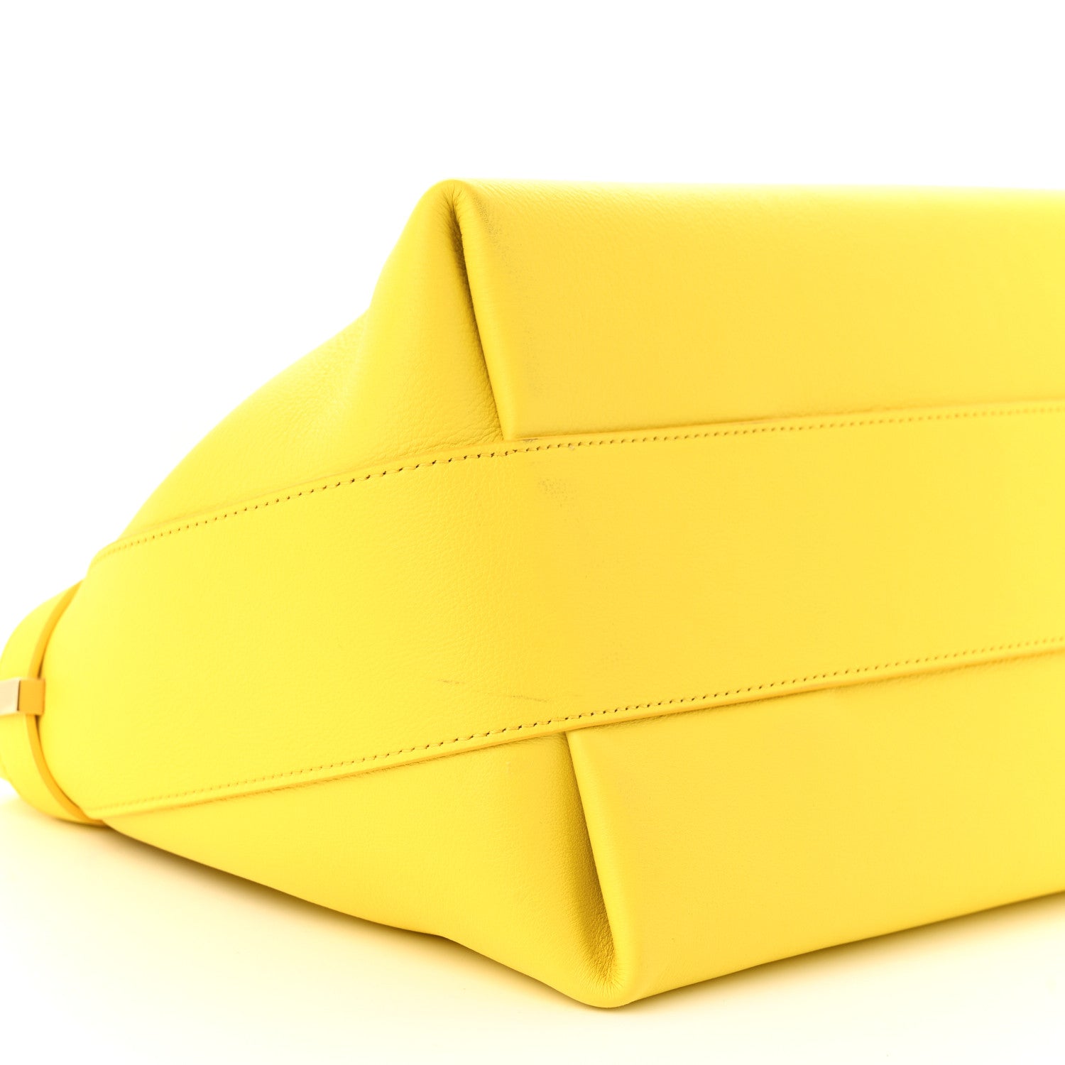 Salvatore Ferragamo Calfskin Large Hug Pouch Yellow 9 of 12