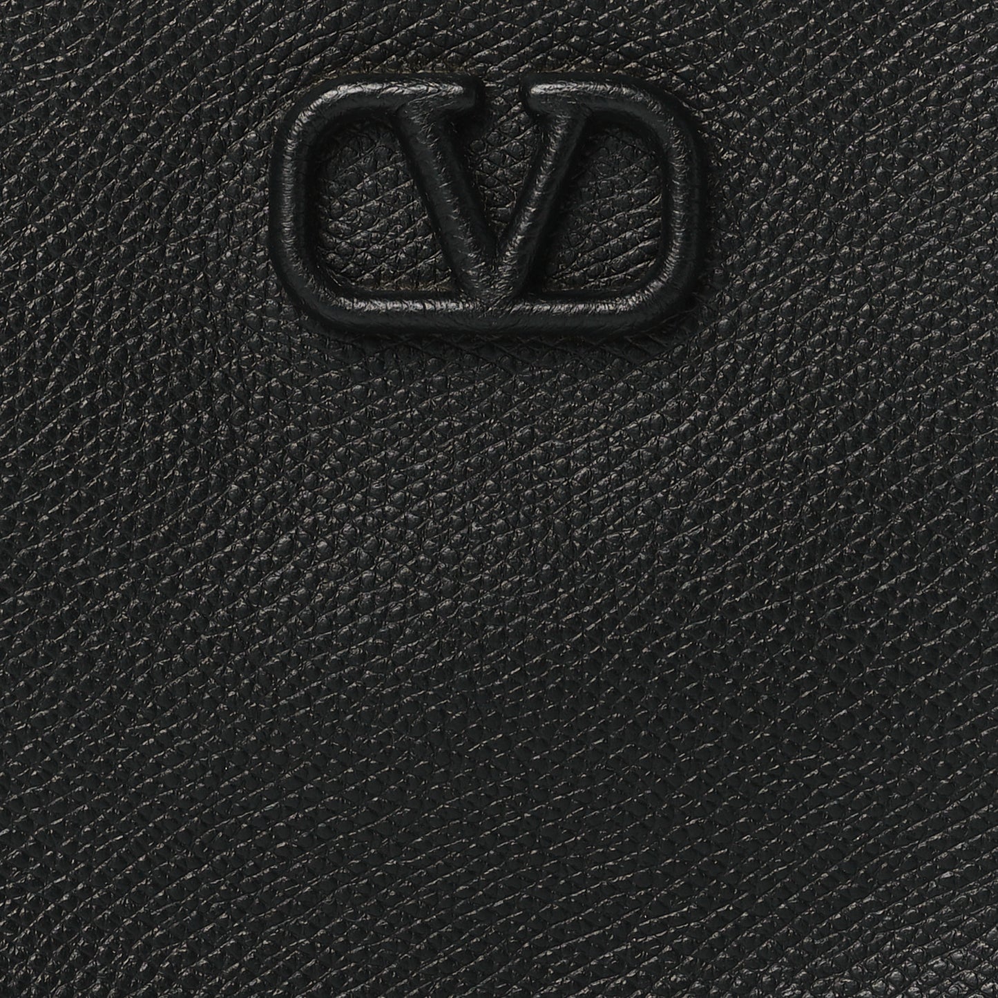 Grainy Calfskin Mini Vlogo Hobo Bag Black