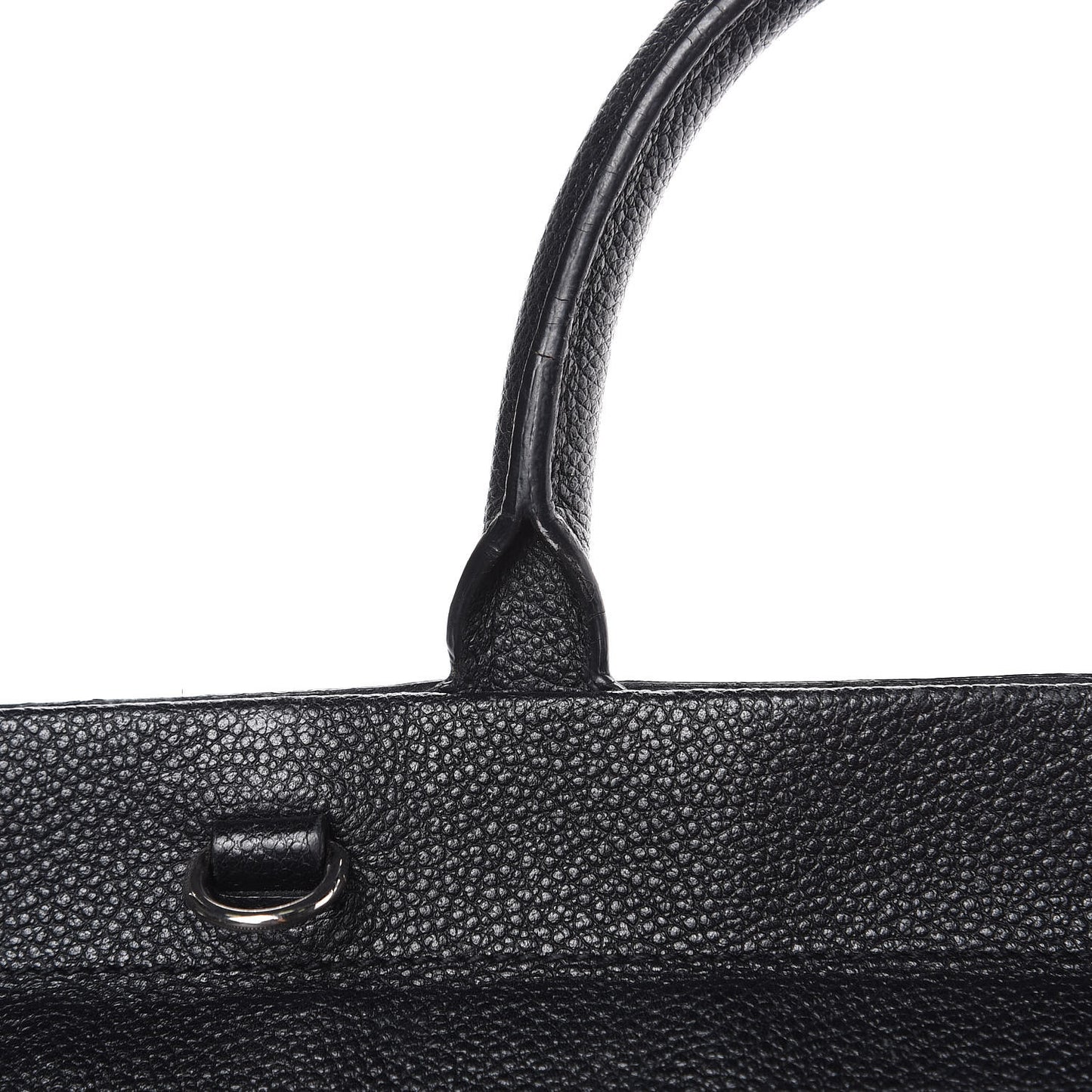 Grained Calfskin Small Cabas Rive Gauche Black