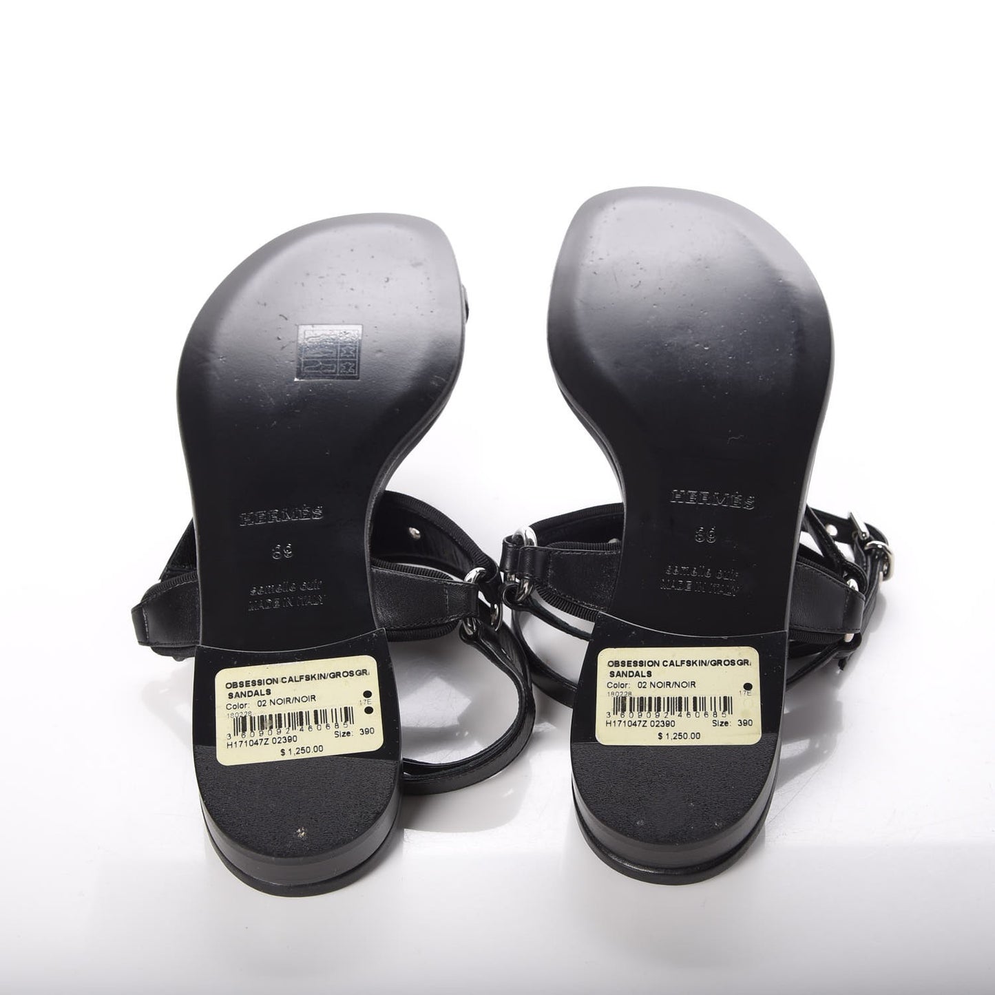 Calfskin Grosgain Obsession Sandals 39 Black
