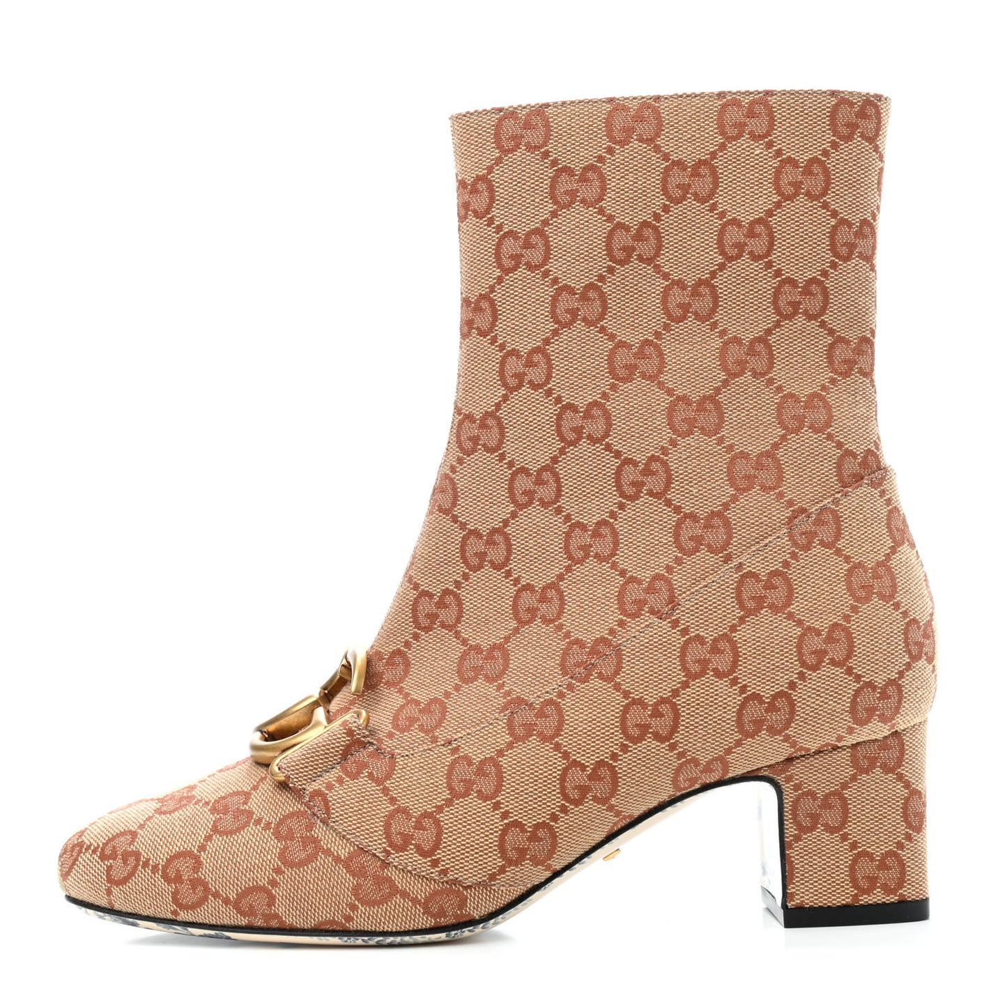 Monogram Malaga Kid GG Victoire 55mm Ankle Boots 37.5 Beige Ruggine Rust