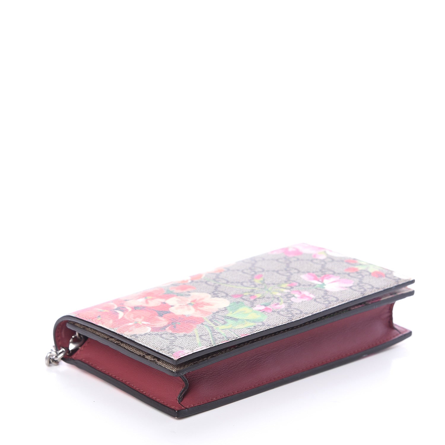Gucci GG Supreme Monogram Blooms Chain Wallet Beige Multicolor Dry Rose 3 of 7