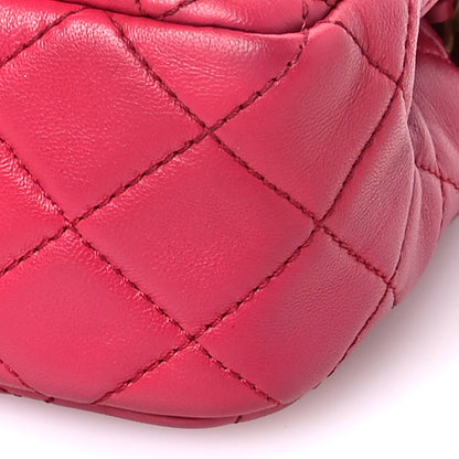 Chanel Lambskin Quilted Mini Rectangular Pearl Crush Flap Fuchsia 10 of 10