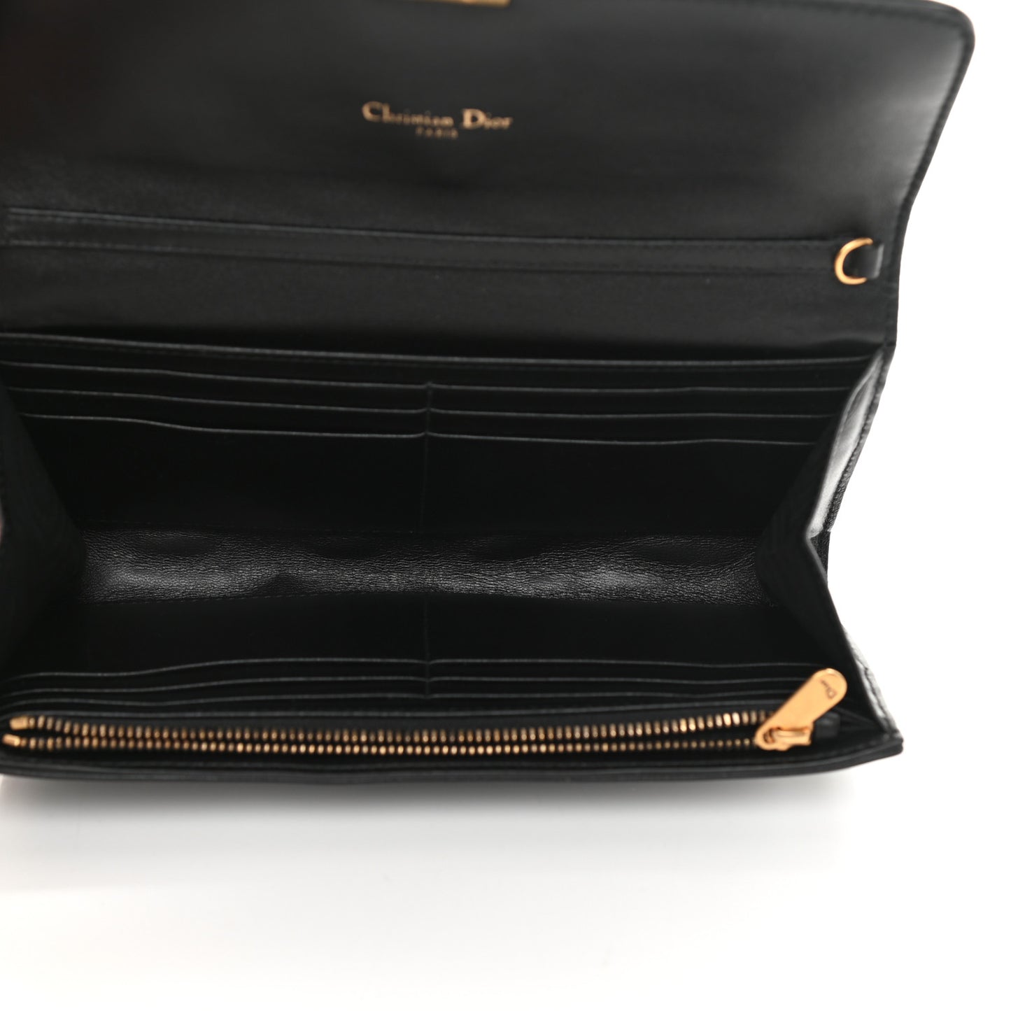 Lambskin Cannage Studded Dioraddict Wallet on Chain Black