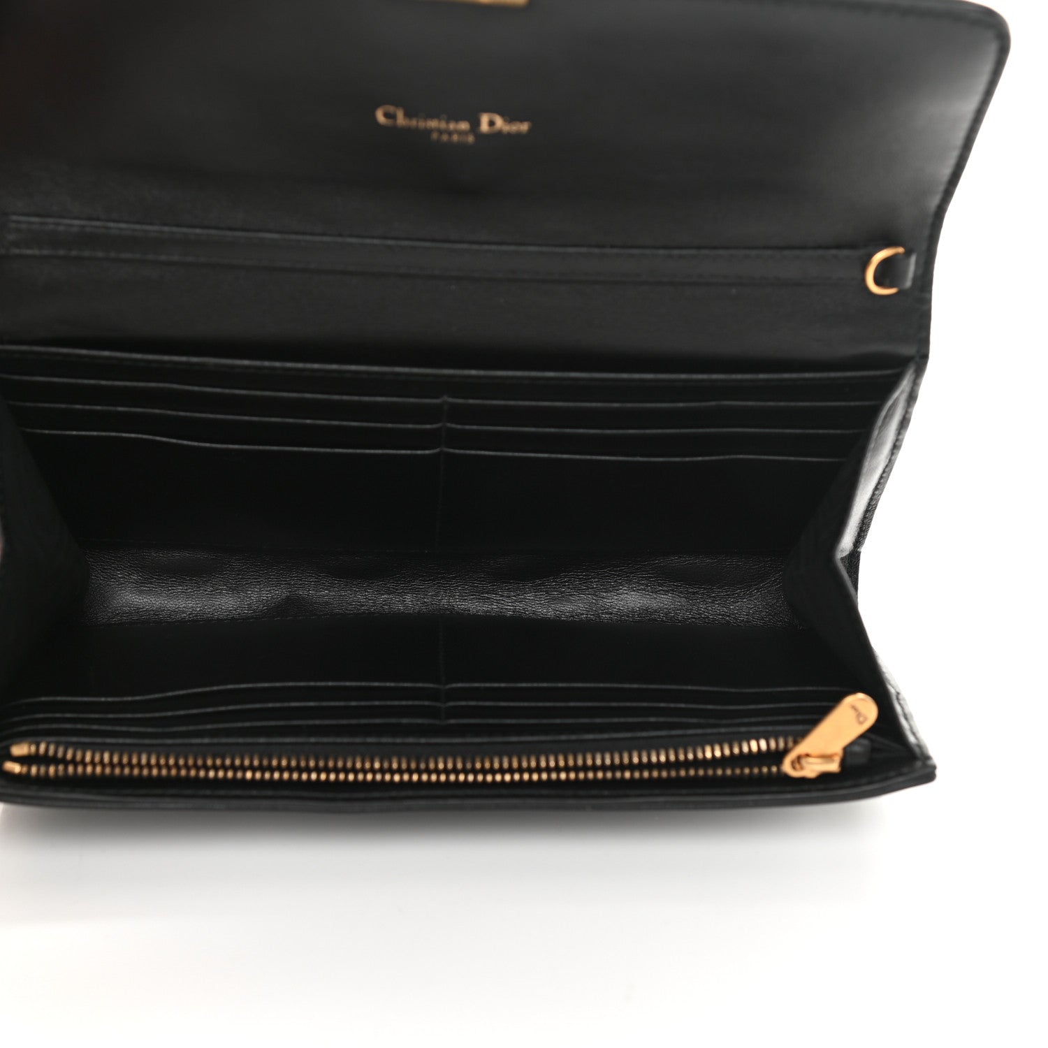 Christian Dior Lambskin Cannage Studded Dioraddict Wallet on Chain Black 6 of 10
