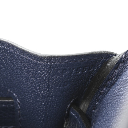 Hermes Evercolor Shoulder Birkin Light 29 Bleu Abysse 7 of 11