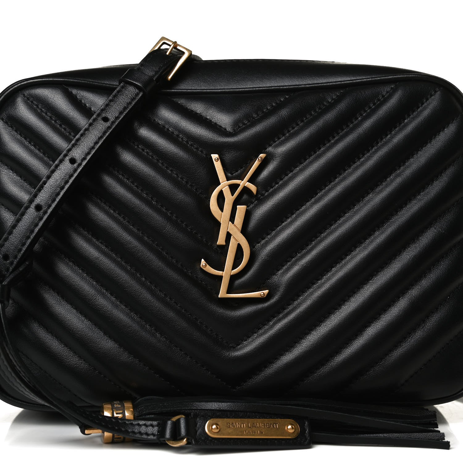 Saint Laurent Calfskin Matelasse Monogram Lou Camera Bag Black 8 of 13