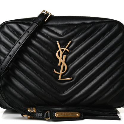Saint Laurent Calfskin Matelasse Monogram Lou Camera Bag Black 8 of 13