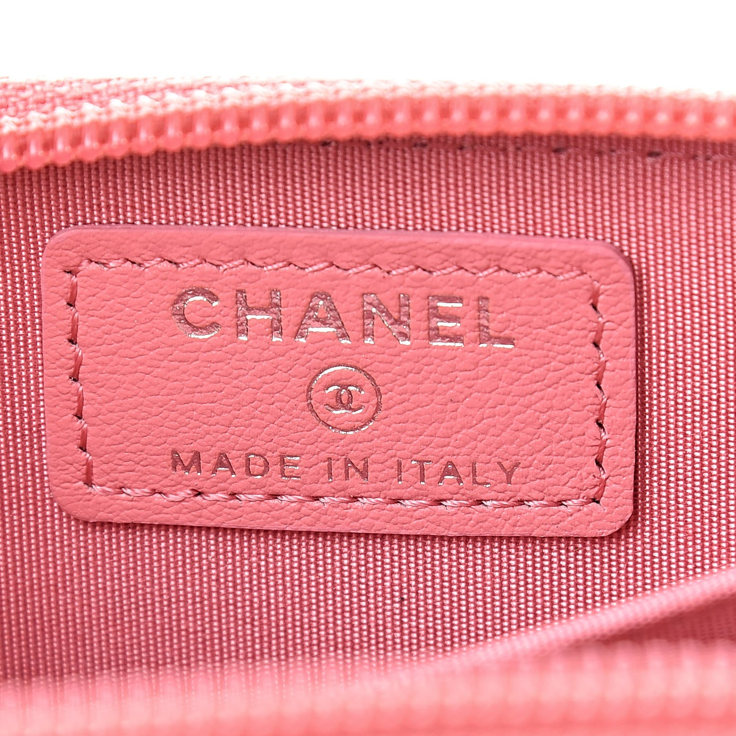 Chanel Calfskin Chevron Quilted Zip Around Boy Coin Purse Wallet Pink 6 of 7