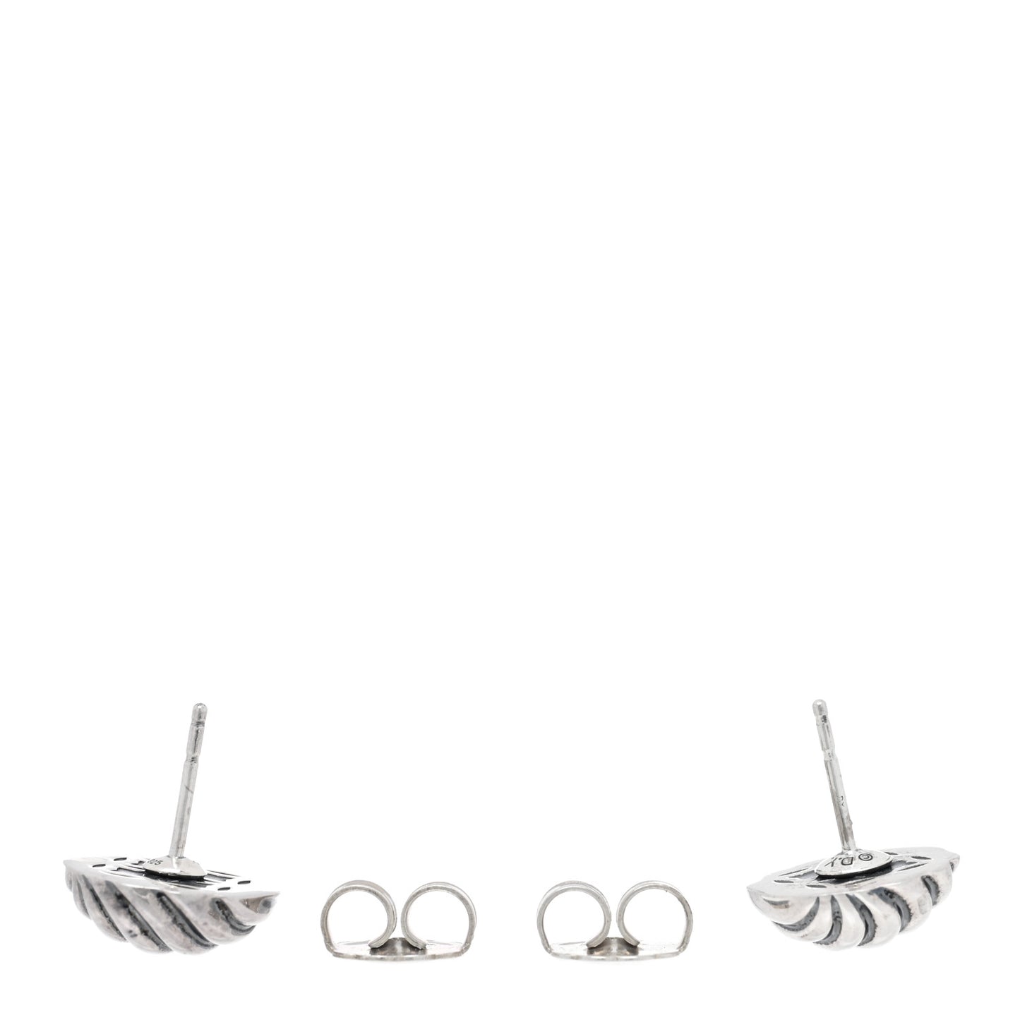 Sterling Silver 13mm Sculpted Cable Stud Earrings