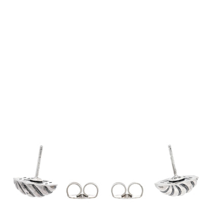 David Yurman Sterling Silver 13mm Sculpted Cable Stud Earrings 3 of 4